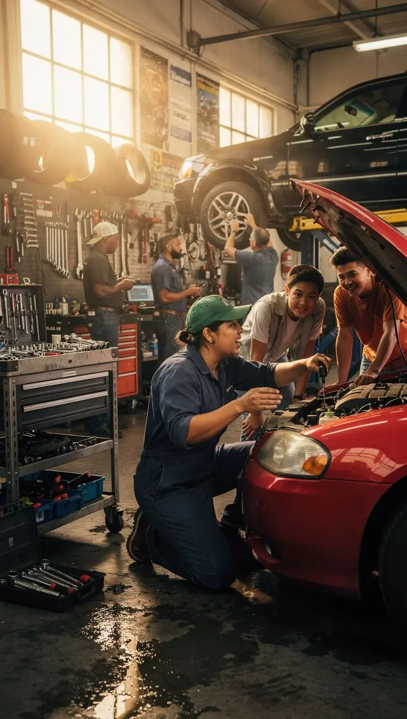 Hands adjusting tire pressure with a gauge on a car tire, showing essential tire care for safe driving.